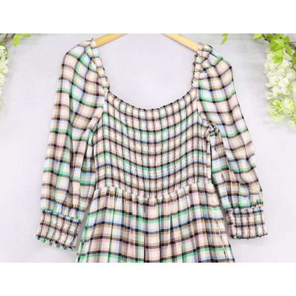 Anthropologie Multicolor Plaid Midi Dress - Picture 3 of 12